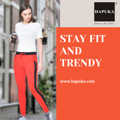 Hapuka Women Orange & BlackSolid Slim Fit Joggers