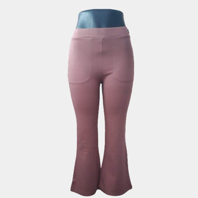 Hapuka Hapuka Women's Slim Fit  Bell Bottom Solid  Pink Jegging Hapuka Jegging