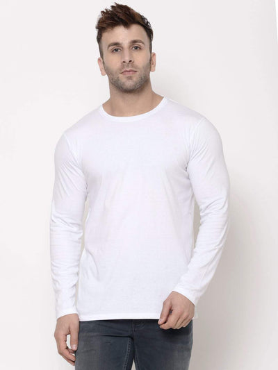 Hapuka Hapuka Men's Slim Fit  Solid  White Cotton  T Shirt Hapuka T Shirt-Men
