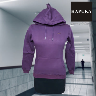 Hapuka Women Wine Fleece Hooded Sweat Shirt