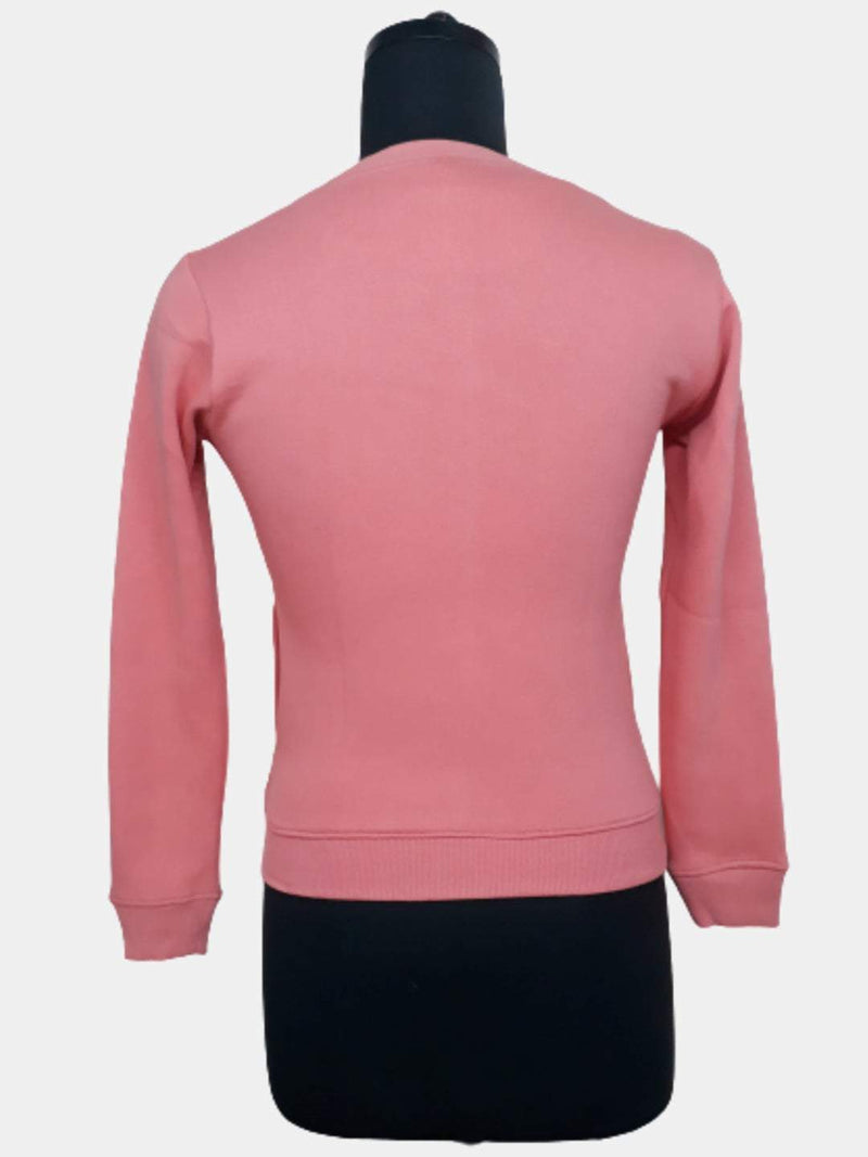 Hapuka Hapuka Women Pink Fleece Round Neck Sweat Shirt Hapuka Sweaters & Sweatshirts