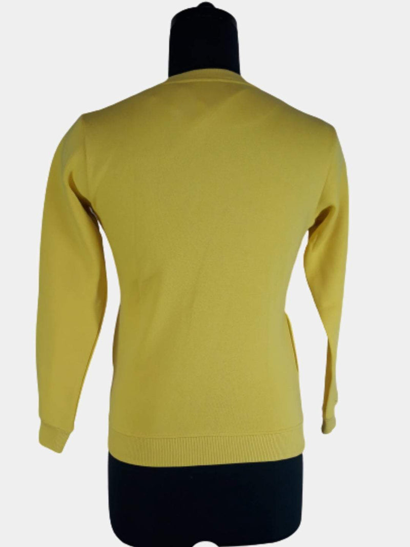 Hapuka Hapuka Women Yellow Fleece Round Neck Sweat Shirt Hapuka Sweaters & Sweatshirts