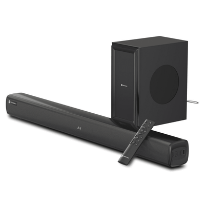 Portronics Pure Sound 101 Soundbar with Wired Woofer 120W 2.1 Channel I Bluetooth V5.0 I HD Sound I Multiple Connectivity Modes