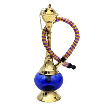 Hapuka Gold Multi-Blue Metal/glass  Brass Hookah