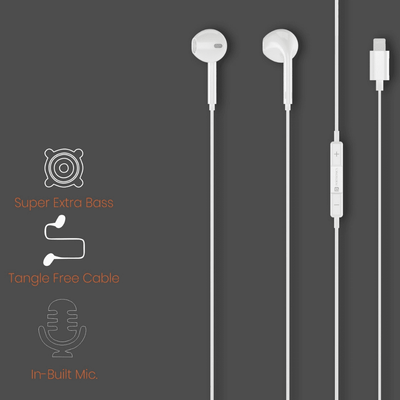 Portronics Conch 40: In-Ear Earphone with 8 Pin Charging Port