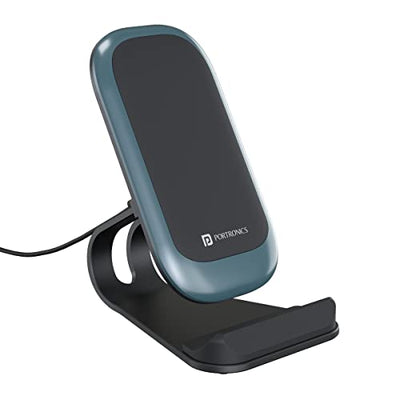 Portronics Freedom 15 Desktop Wireless Charger with 15W, Double Coil, Non-Slip, Optional Charging Angle