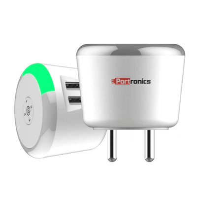 Portronics Adapto Wall Charger with Safe Time Control Auto Cut-Off, LED Indicator, Smart Plug, 3.1A Quick Charging Dual USB Port