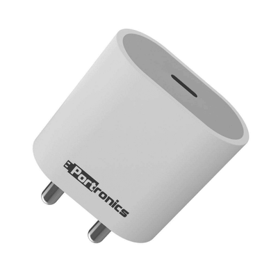 Portronics Adapto 20 Type C 20W Fast PD/Type C Adapter Charger with Fast Charging for iPhone