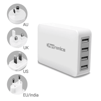 Portronics UBOX POR-760 4Ports 4.2A USB Charging Hub (White)