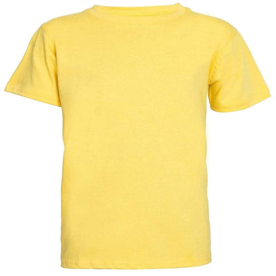 Hapuka Boys's Slim Fit  Solid Half Sleeves  Yellow Cotton Solid T Shirt