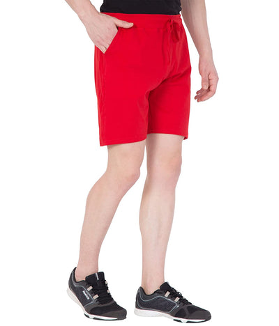 Hapuka Hapuka Men's Red Slim Fit Stylish Cotton Sports Shorts Hapuka Shorts-Men