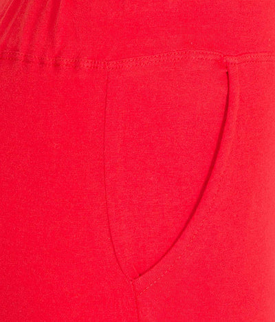 Hapuka Hapuka Women's Red Cotton Solid Track Pant Hapuka Track Pant & Joggers-Women