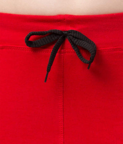 Hapuka Hapuka Women's Red Cotton Solid Track Pant Hapuka Track Pant & Joggers-Women