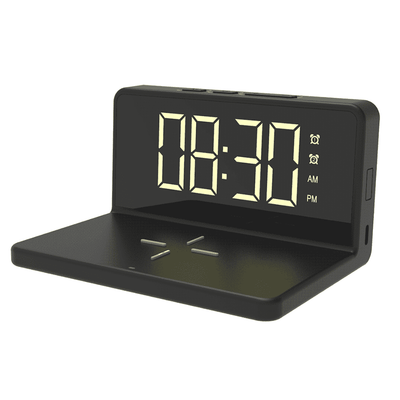 Portronics Freedom 4A Desktop Wireless Charger with Digital Alarm Clock