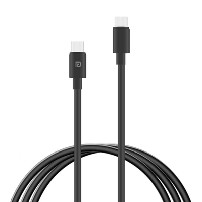 Portronics Konnect Core C 3.0A 1Meter Type-C to Type-C Cable with Charge & Sync Function for All Type-C Devices (Black)