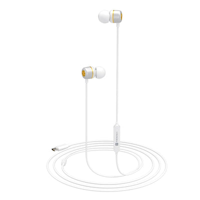 Portronics Conch 20 in-Ear Wired Earphone with Type-C Jack, Powerful Audio, Built-in Microphone, Tangle Resistant Cable