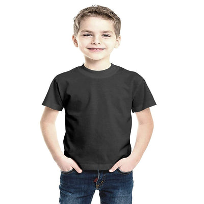 Hapuka Boys's Slim Fit  Solid Half Sleeves  Black Cotton Solid T Shirt