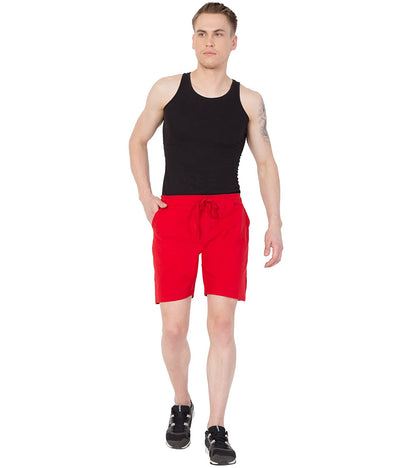 Hapuka Hapuka Men's Red Slim Fit Stylish Cotton Sports Shorts Hapuka Shorts-Men