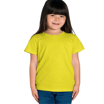 Hapuka Girl's Slim Fit  Solid Half Sleeves  Yellow Cotton Solid T Shirt