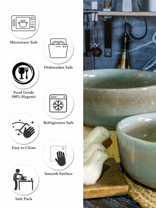 Goodhomes Stoneware Serving Bowl (Set of 2pcs)