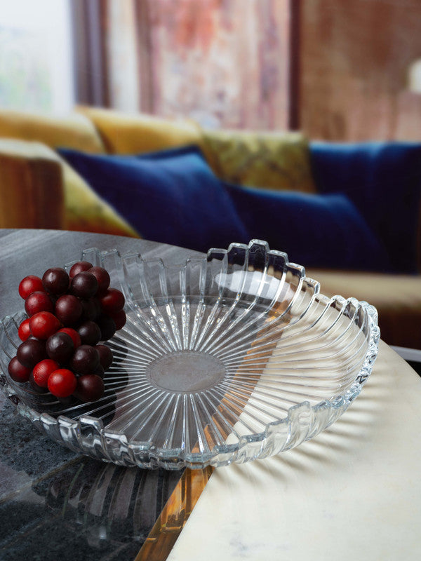 Goodhomes Glass Melody Fruit Platter