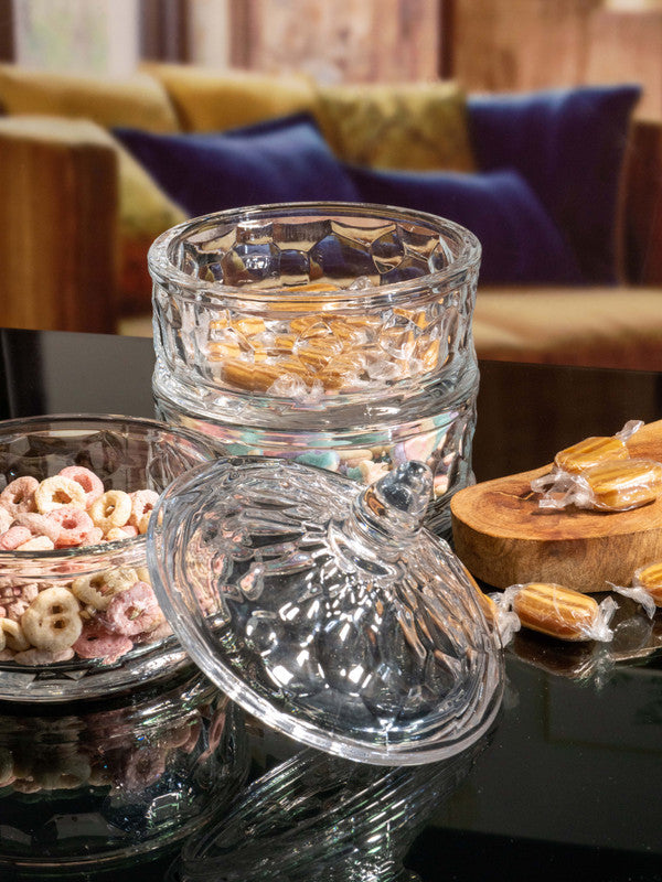 Goodhomes Glass Candy Bowl with Lid