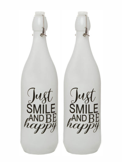 Goodhomes Glass Bottle with Slogan(Set of 2pcs)