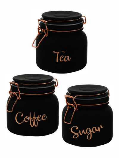 Goodhomes Glass Storage Jar with Clip Lid (Set of 3pcs)