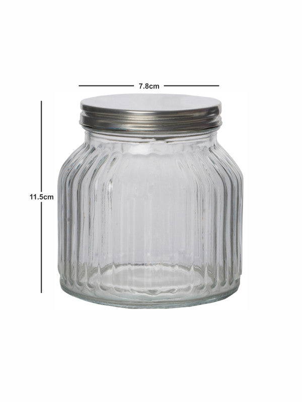 Goodhomes Glass Storage Jar with Metal Lid (Set of 3pcs)