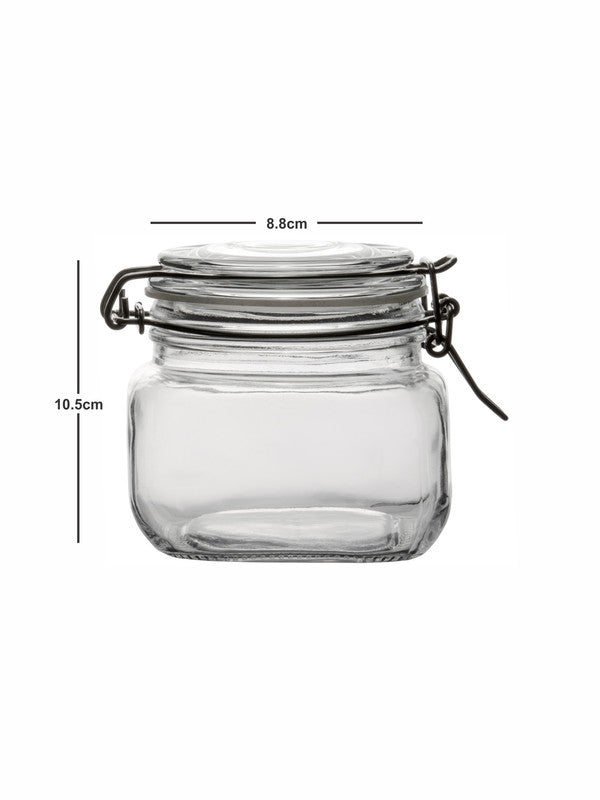 Goodhomes Glass Storage Jar with Clip Lid (3 PCS SET)