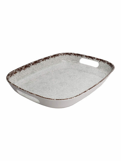 St Stehlen Melamine Decorative Oval Serving Extra Large Tray with Handle (Set of 1pc)
