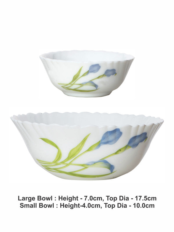 La Opala Tender Trio Opalware Pudding Bowl Set (Set of 1pc Large Bowl & 6pcs Small Bowl)