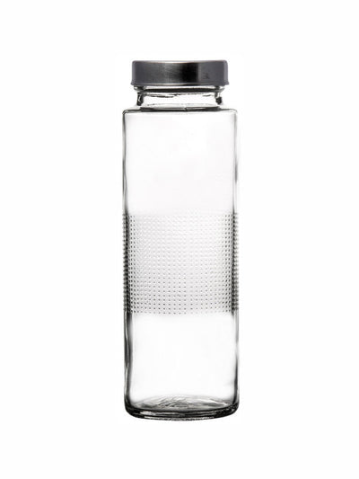 Goodhomes Glass Water Bottle with Lid (Set of 4pcs)