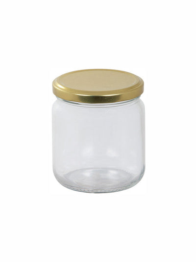Goodhomes Glass Storage Jar with Gold Metal Lid (Set of 6pc)