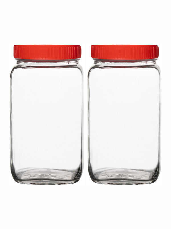 Goodhomes Glass Pickle Storage Jar with Lid(Set of 2 Pcs.)