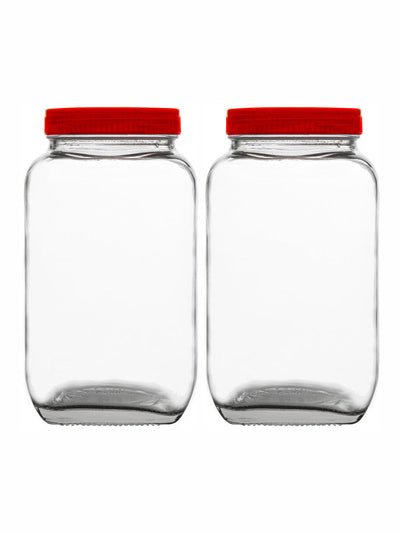 Goodhomes Glass Pickle Storage Jar with Lid(Set of 2 Pcs.)