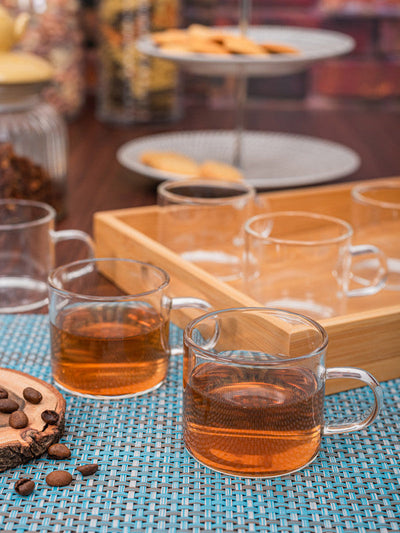 Glass Tea/Coffee Mug Set (Set of 6 pcs)