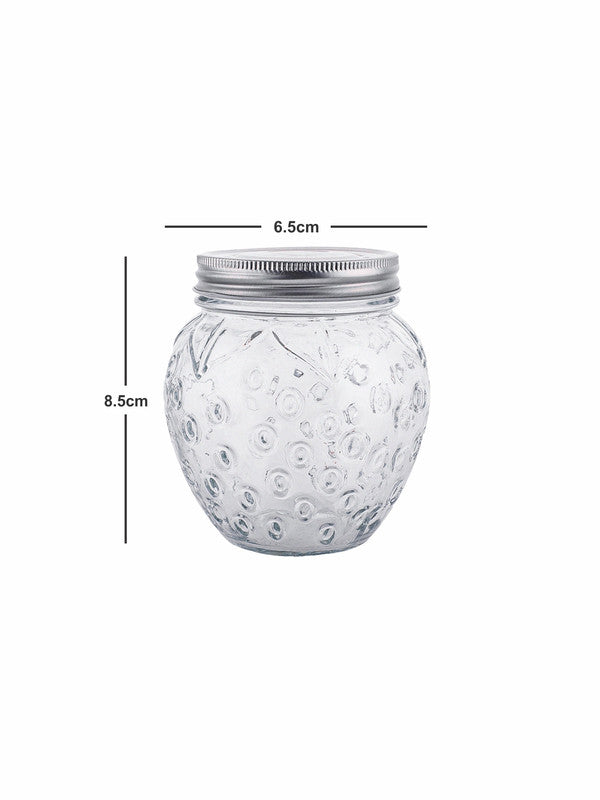 Glass Jar Set with Silver Colour Lid (Set of 12pcs)