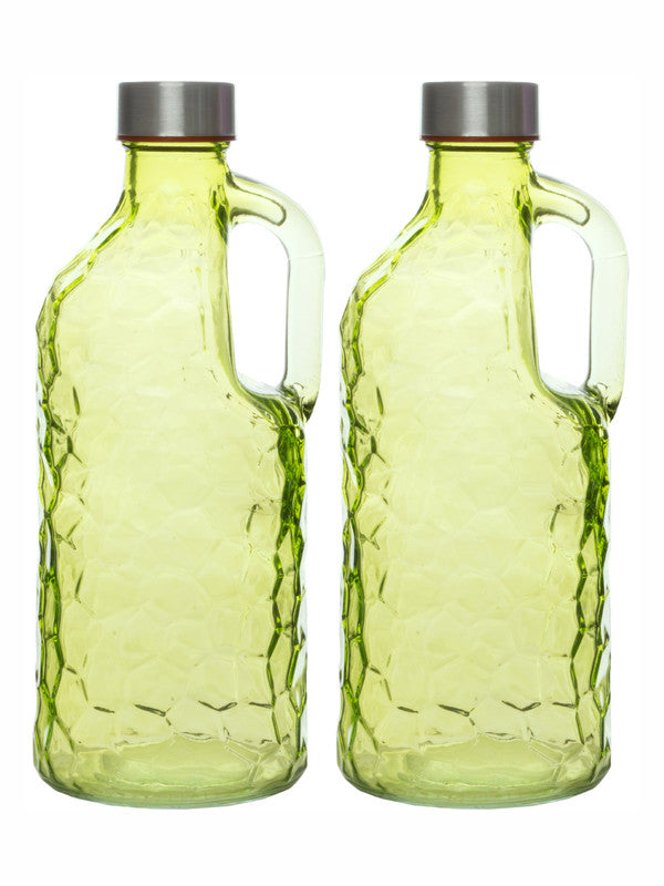 White Gold Color Glass Bottle (Set of 2pcs)