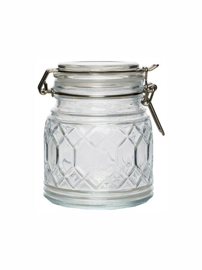 White Gold Glass Storage Jar with Lid (Set of 3pcs)