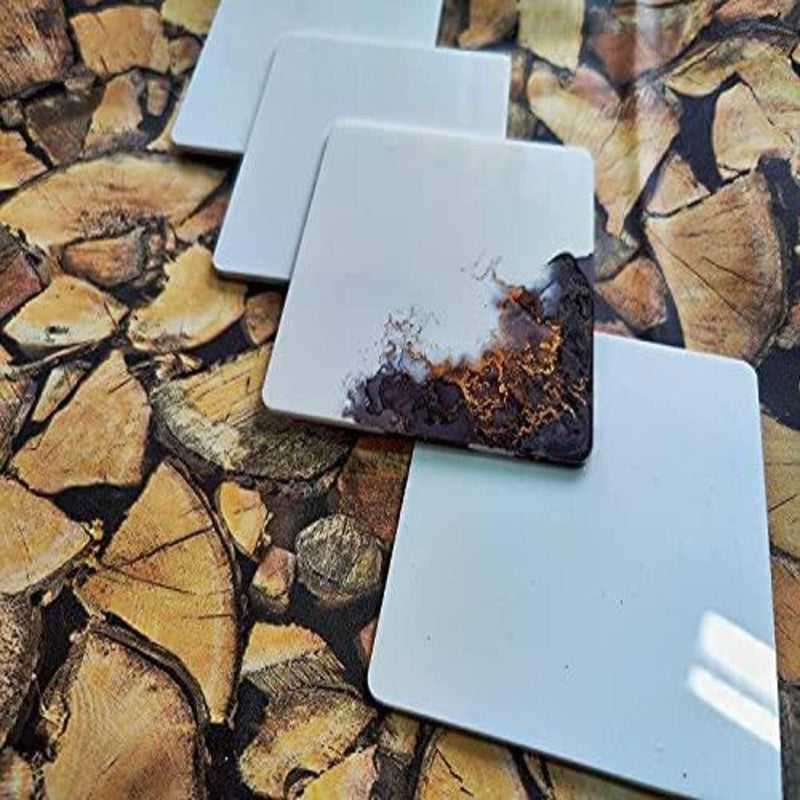 Whittlewud Pack of 4 DIY Square Acrylic Coasters Sheet - 3mm Thickness, Acrylic Coasters (4In x 4In x 3mm).
