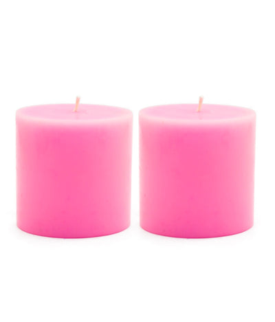 Cliths American-Elm Pack of 2 Scented Rose Aroma Pillar Candle for Home Decor Romantic Dinner, Aroma Decoration Party, Diwali (2.5x2.5 Inch) Hapuka Aroma Pillar Candles
