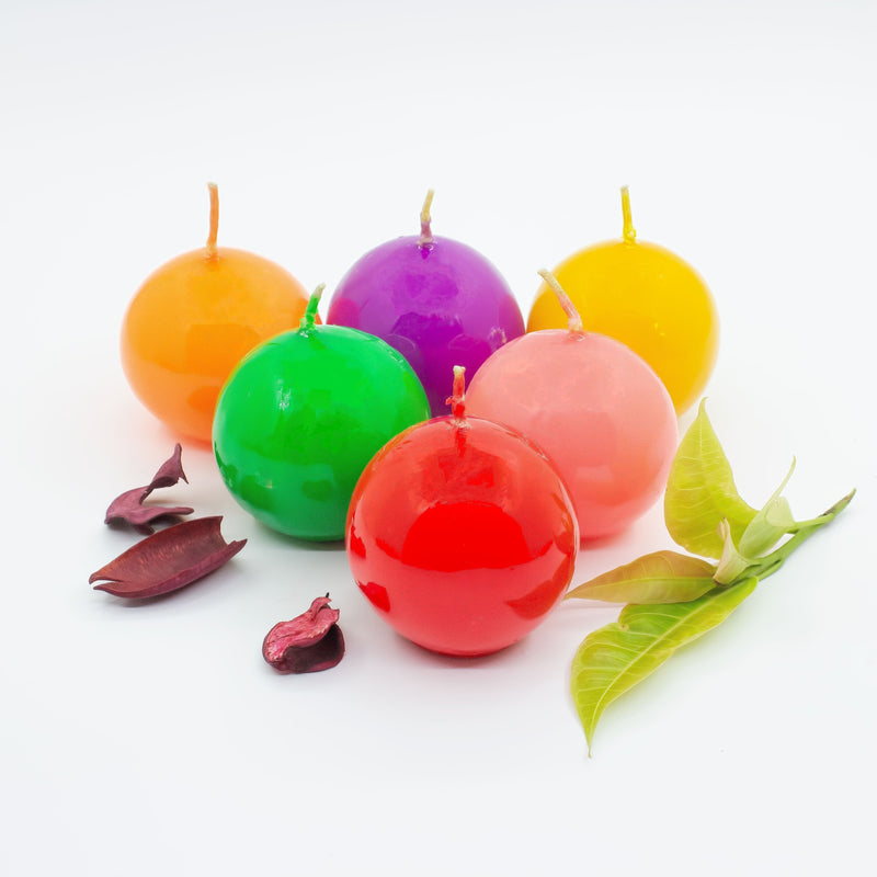 American-Elm American-Elm Pack of 6 Unscented 2 x 2 Inch Designer Ball Candle with Long Burn Time Hapuka Ball Candles