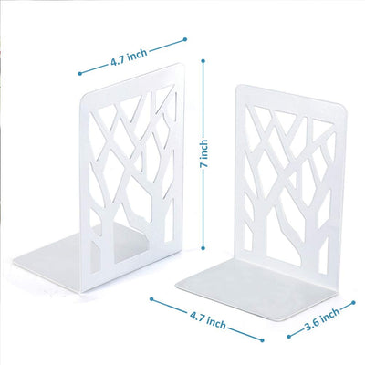 American-Elm Metal Bookends for Shelves - Non-Skid Base Book End Holders for Office- 6 Pcs Per Pack