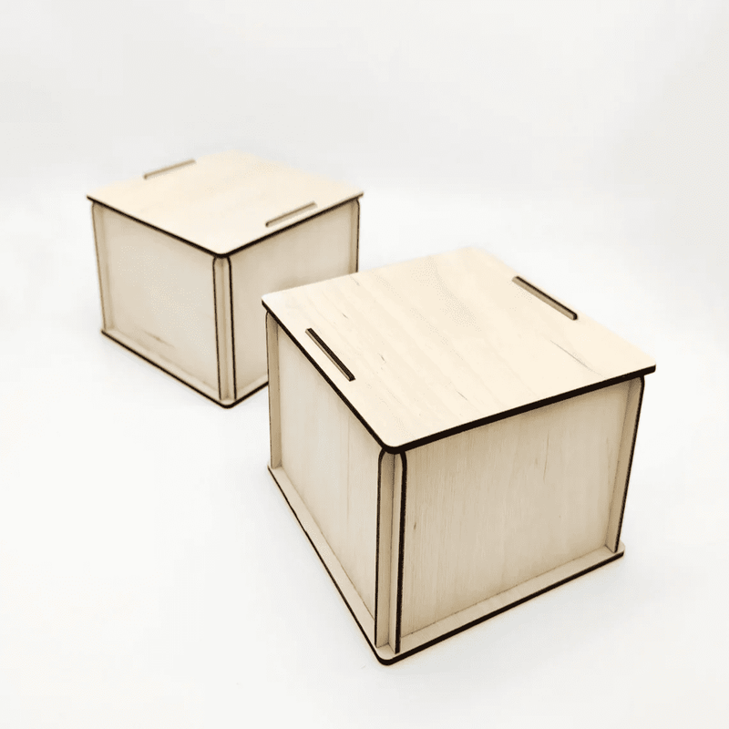 AmericanElm Pack of 2 Unfinished Wood Box for Crafts Jewelry Box for Art, Hobbies and Wood Painting