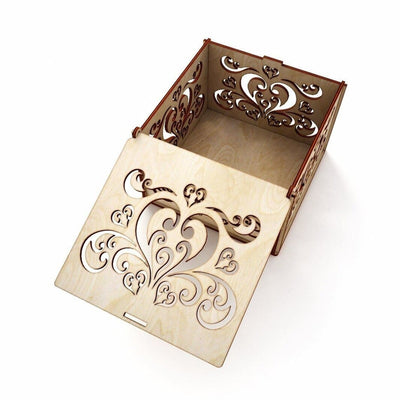 AmericanElm Storage Wooden  Blank Rectangular Box for Painting, Wooden Sheet Craft, Decoupage, Resin Art Work & Decoration