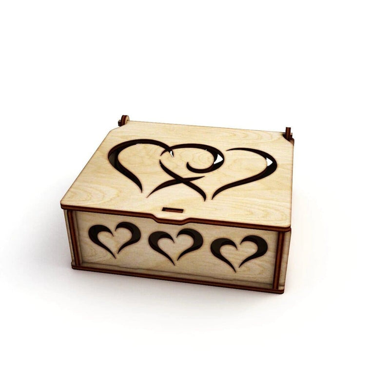 AmericanElm Unfinished Star Shape Wooden Boxe DIY Craft Wooden Boxes for Art, Jewelry Box and Home Storage