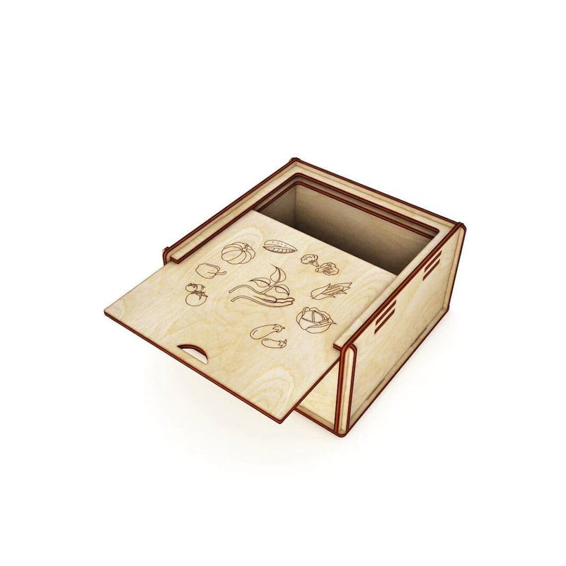 AmericanElm Unfinished Wooden Box DIY Craft Wooden Boxes for Art, Hobbies, Jewelry Box and Home Storage
