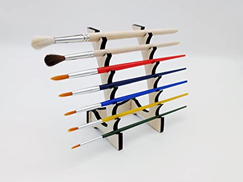Whittlewud Wooden Paint Brush Rack Stand Pigment Ink, Paint brush stand, Paint Brush Holder