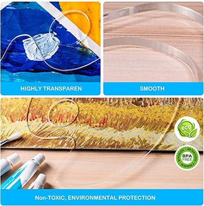 Whittlewud pack of 3, Acrylic Paint Palette Clear Art Palette Transparent Non-Stick Oil Paint Palette with Protective Kraft for DIY Craft 
